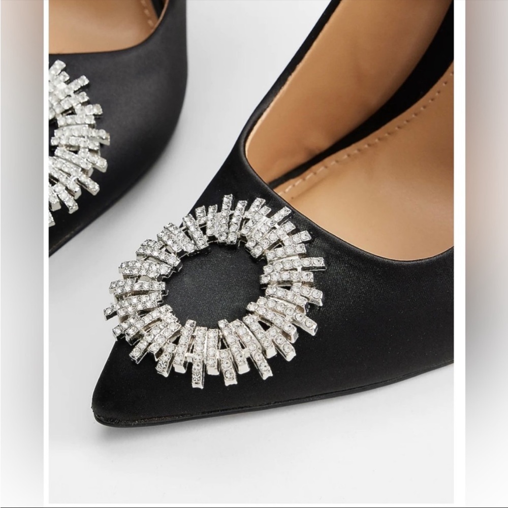 Rhinestone embellished pumps